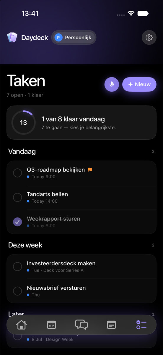 De takenlijst