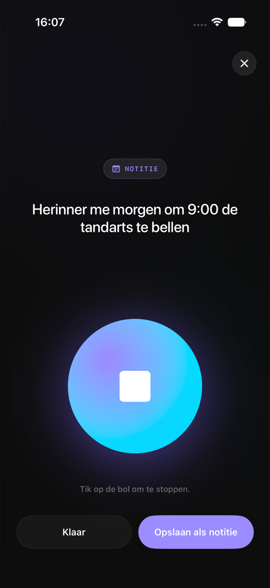 Spraakinvoer in actie
